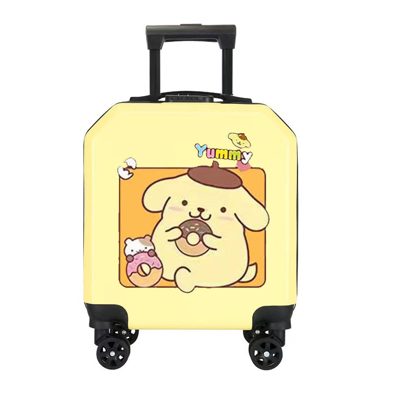 Cartoon Kids Luggage 18 Inch – Student Trolley Suitcase with Spinner Wheels & Combination Lock, Carry-On