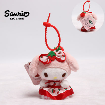 Sanrio Kuromi & My Melody Plush Pendant – Cute Anime Doll Keychain Ornament, KT Character Accessories
