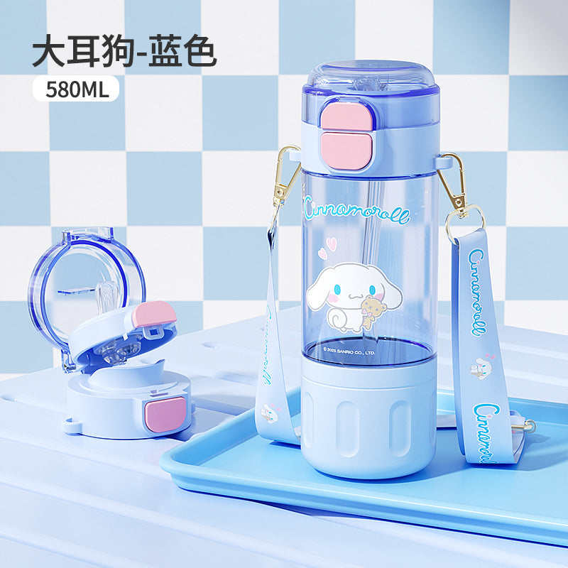 Sanrio Licensed Tritan Straw Cup – Large Capacity Direct-Drink Water Cup for Elementary School Girls