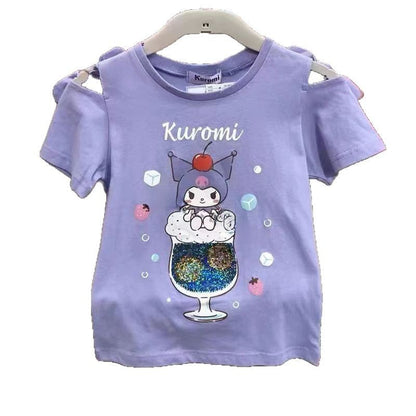 Sanrio Children's Sequin Flip T-Shirt – Sweet Cute Short Sleeve Top for Girls 2025