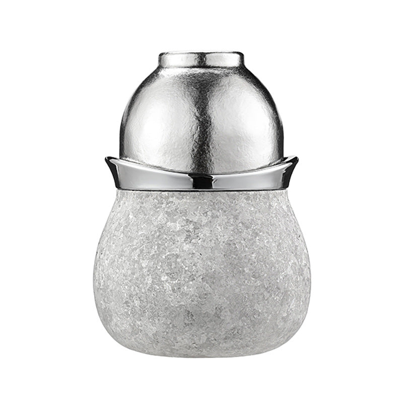 Pure titanium gourd teapot set tea water separation tea making portable tea set outdoor men's and women's high-end light luxury gift box