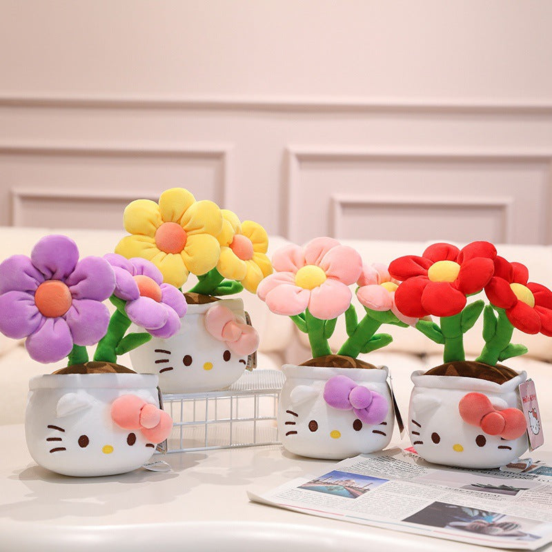 Sanrio Genuine Hello Kitty Plush Flower Bouquet Doll – Cute Birthday Gift for Girls