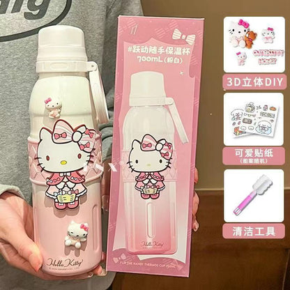 Vaso térmico de acero inoxidable Sanrio Hello Kitty – Bonita taza de café doble para bebidas