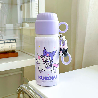 Sanrio Licensed Cartoon Thermos Cup – Double-Drink Pour Lid Kids Water Bottle, Cute Design