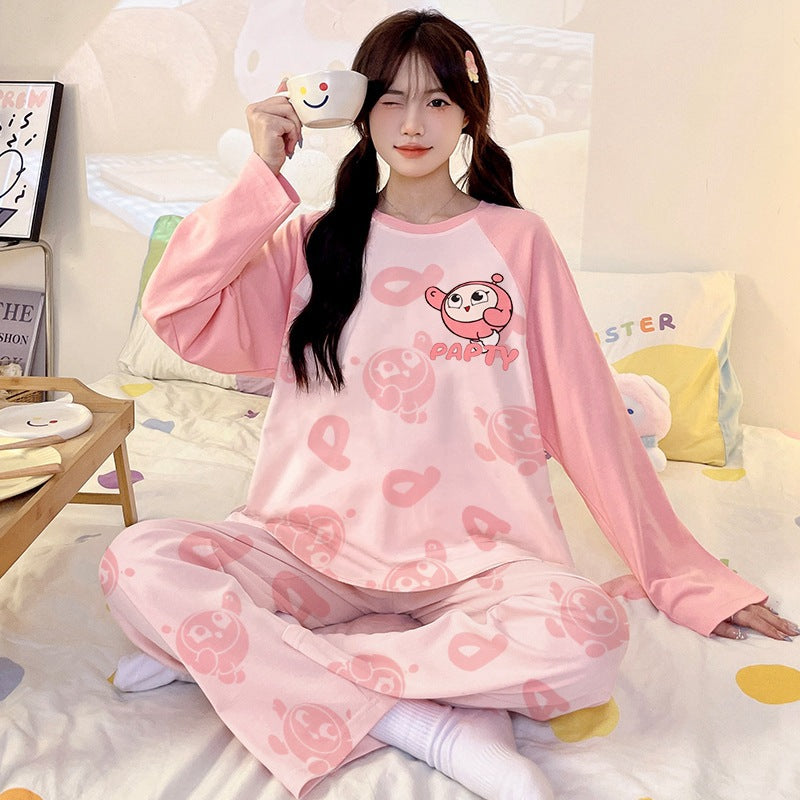 Kuromi Inspired Pure Cotton Long Sleeve Lounge Set for Men and Women Cartoon Spring Autumn Basewear