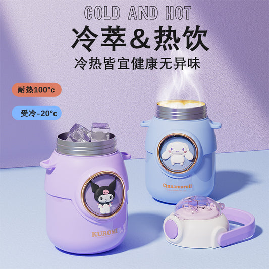 Sanrio Trending Girls Thermos Cup – Cute Cartoon Water Bottle with Straw, Gift Box Set