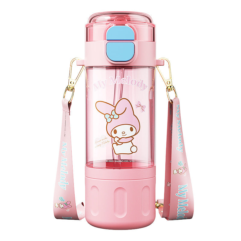 Sanrio Licensed Tritan Straw Cup – Large Capacity Direct-Drink Water Cup for Elementary School Girls