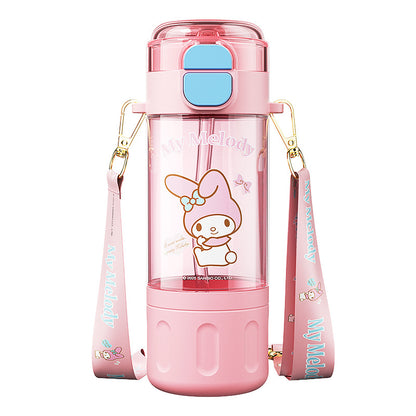 Sanrio Licensed Tritan Straw Cup – Large Capacity Direct-Drink Water Cup for Elementary School Girls