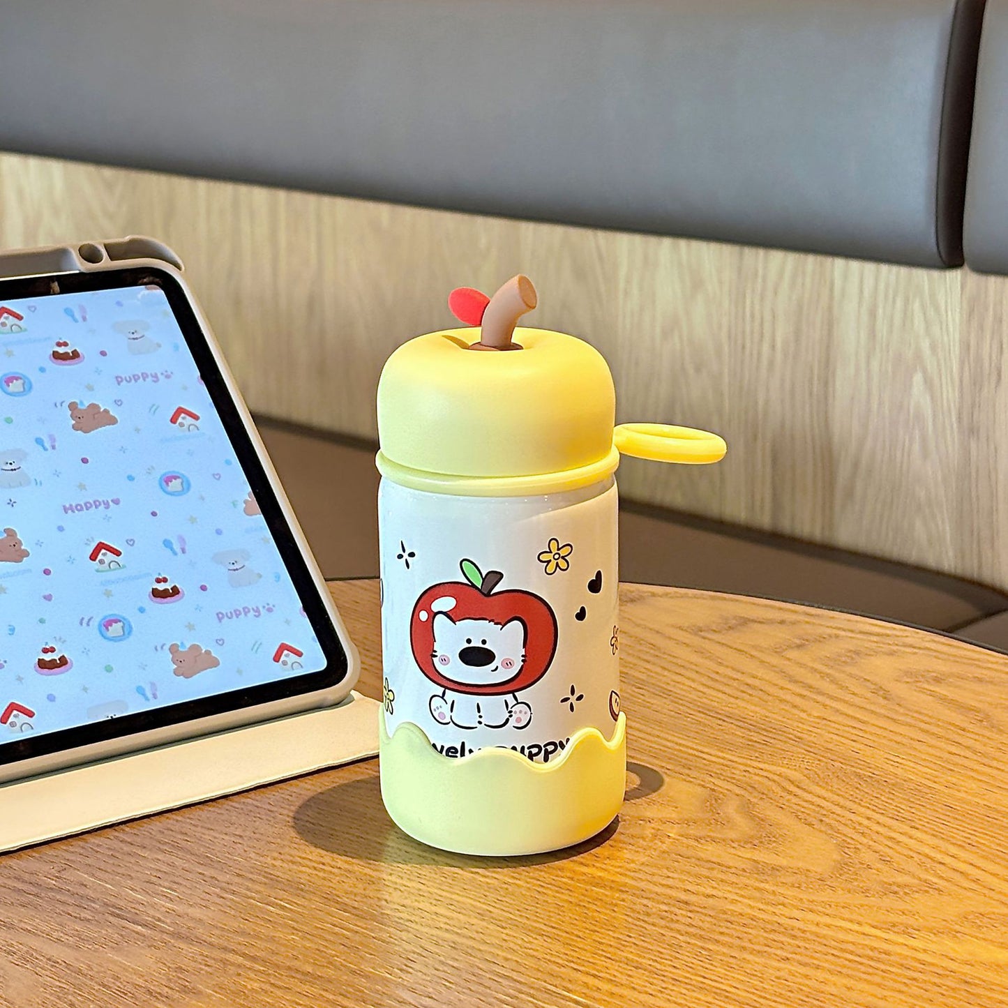 Cute Apple Pocket Thermos Cup – Mini Portable Insulated Mug with Sturdy Carry Ring