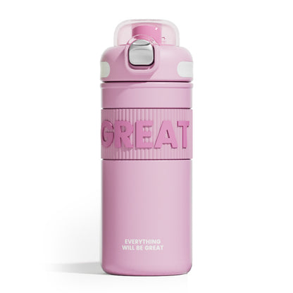 Minimalist Letter Thermos Cup – Large Capacity Student Sports Mug, Pop-Up Lid Direct Drink, Portable