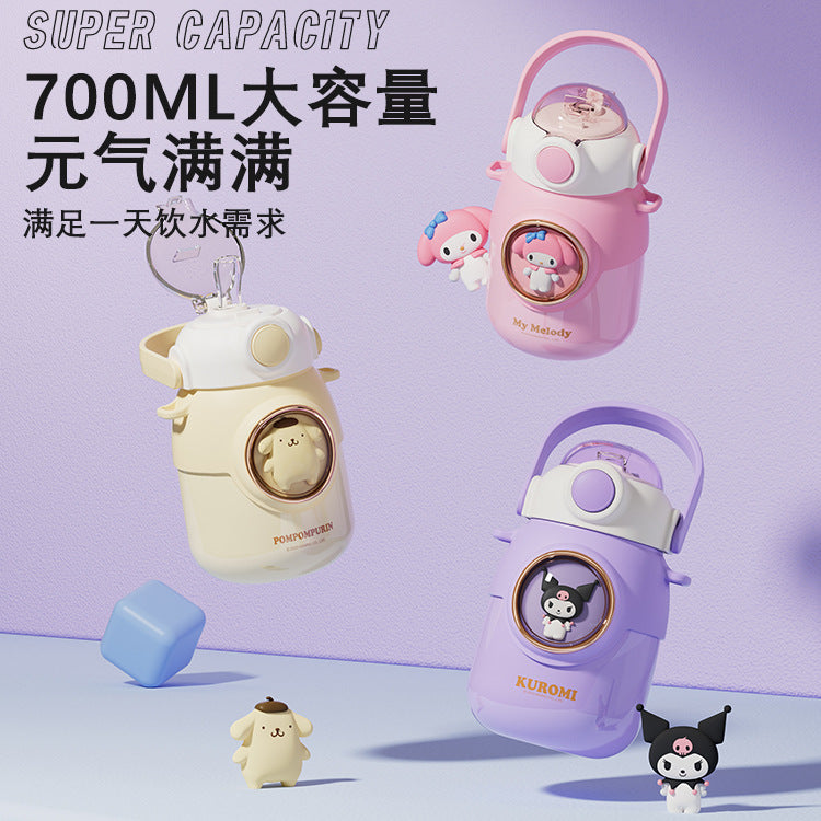 Sanrio Trending Girls Thermos Cup – Cute Cartoon Water Bottle with Straw, Gift Box Set