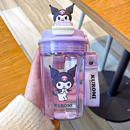 Sanrio Licensed Cartoon Kids Plastic Cup – Doll Coffee Mug, Sealed Leak-Proof Student Cup