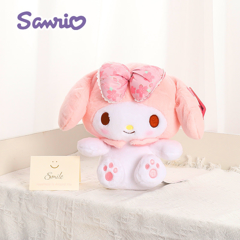 Sanrio Spring Cherry Blossom Kuromi & My Melody Plush Toy – Cinnamoroll Stuffed Doll Gift