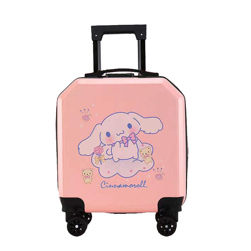 Cartoon Kids Luggage 18 Inch – Student Trolley Suitcase with Spinner Wheels & Combination Lock, Carry-On