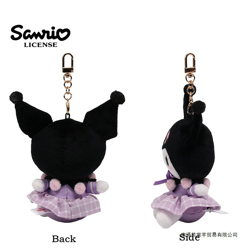 Sanrio Kuromi & My Melody Plush Pendant – Cute Anime Doll Keychain Ornament, KT Character Accessories