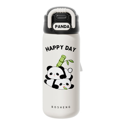 2025 New Panda Children's Thermos Mug 316 Stainless Steel Girls' High-Value Water Cup Double Drinking Cup Students