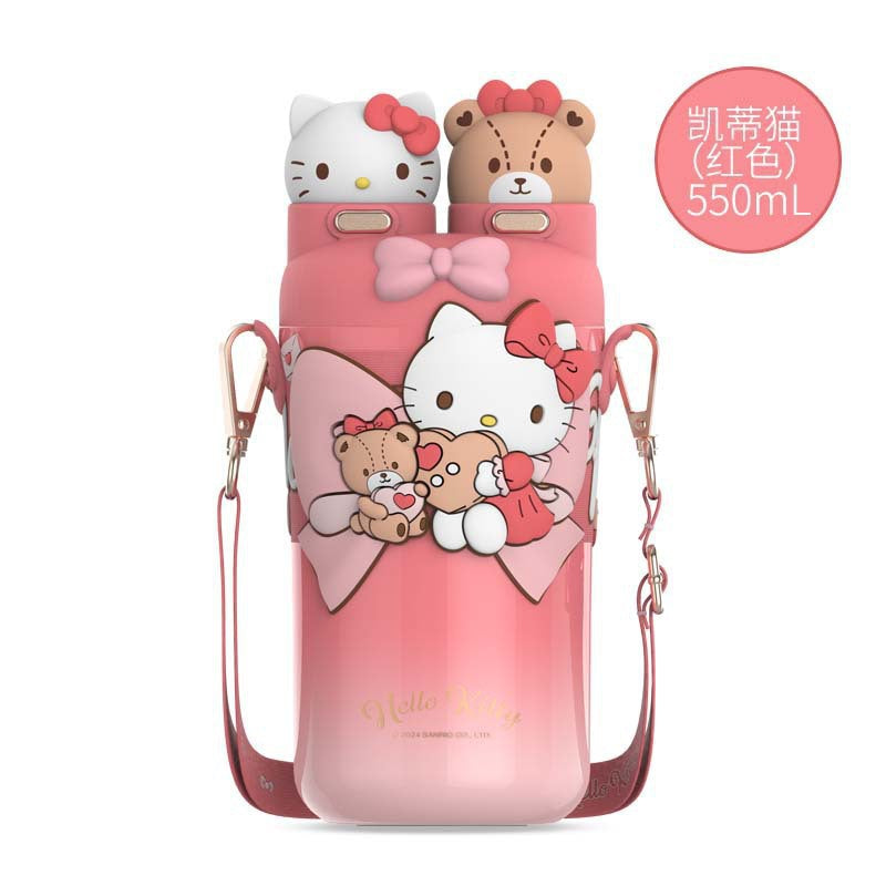 Vaso térmico de acero inoxidable Sanrio Hello Kitty – Bonita taza de café doble para bebidas