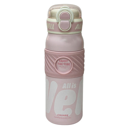 Minimalist Thermos Cup 316 Stainless Steel – Double-Drink Insulated Sports Straw Cup with Lock