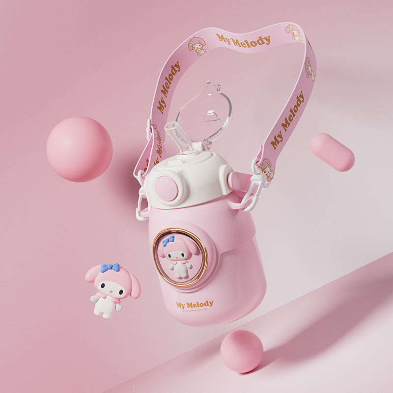 Sanrio Trending Girls Thermos Cup – Cute Cartoon Water Bottle with Straw, Gift Box Set