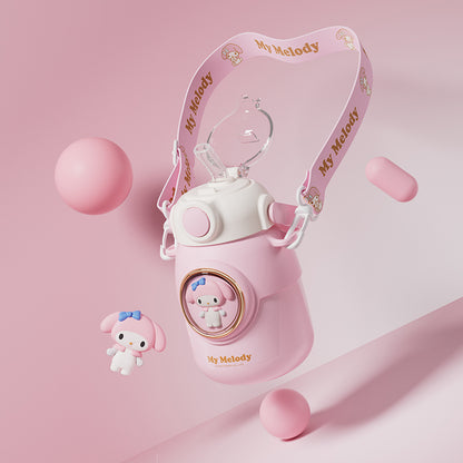 Sanrio Trending Girls Thermos Cup – Cute Cartoon Water Bottle with Straw, Gift Box Set