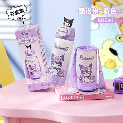 Sanrio family series student children's thermos cup 316 stainless steel portable cup cover drinking cup double drink gift box