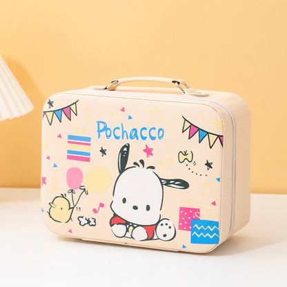 Sanrio Cartoon Makeup Case with Mirror – Large Capacity Portable Storage Box, Birthday Gift