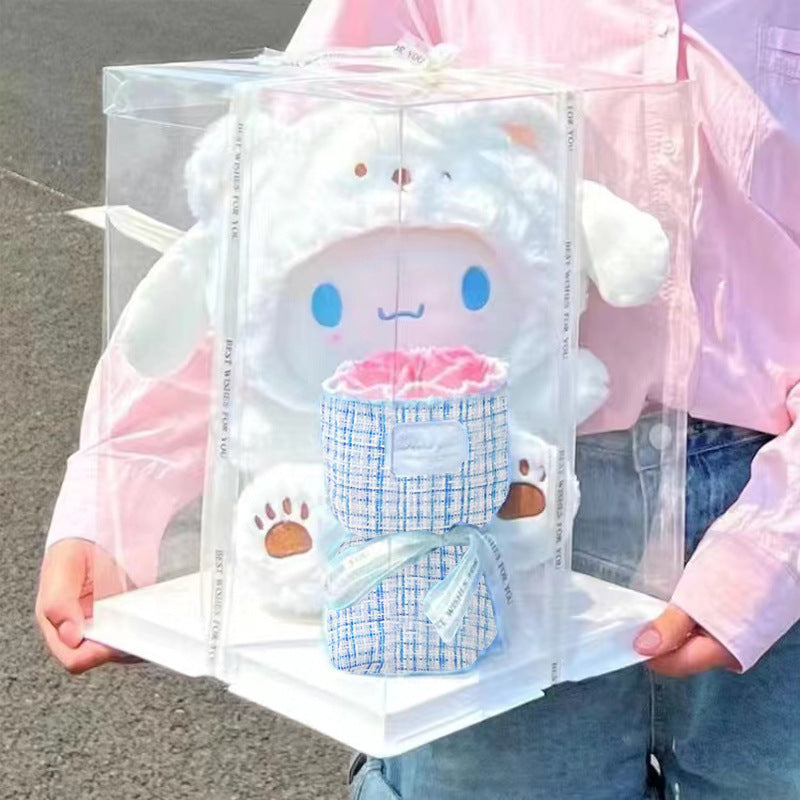 Sanrio Plush Gift Set — Cinnamoroll · Hello Kitty · Kuromi · Patapat Cute Stuffed Animal Doll with Fairy Lights & Gift Bag | 25cm Soft Kawaii Plush Toy for Girls Birthday & Celebration Gifts 🎀