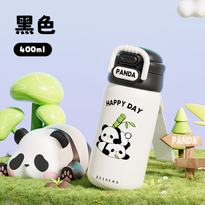 2025 New Panda Children's Thermos Mug 316 Stainless Steel Girls' High-Value Water Cup Double Drinking Cup Students