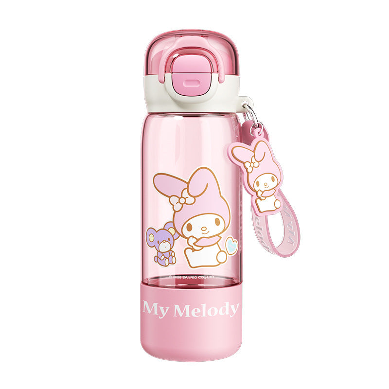 Sanrio Girls Tritan Straw Cup – Large Capacity Cute Cartoon Kids Handy Water Cup