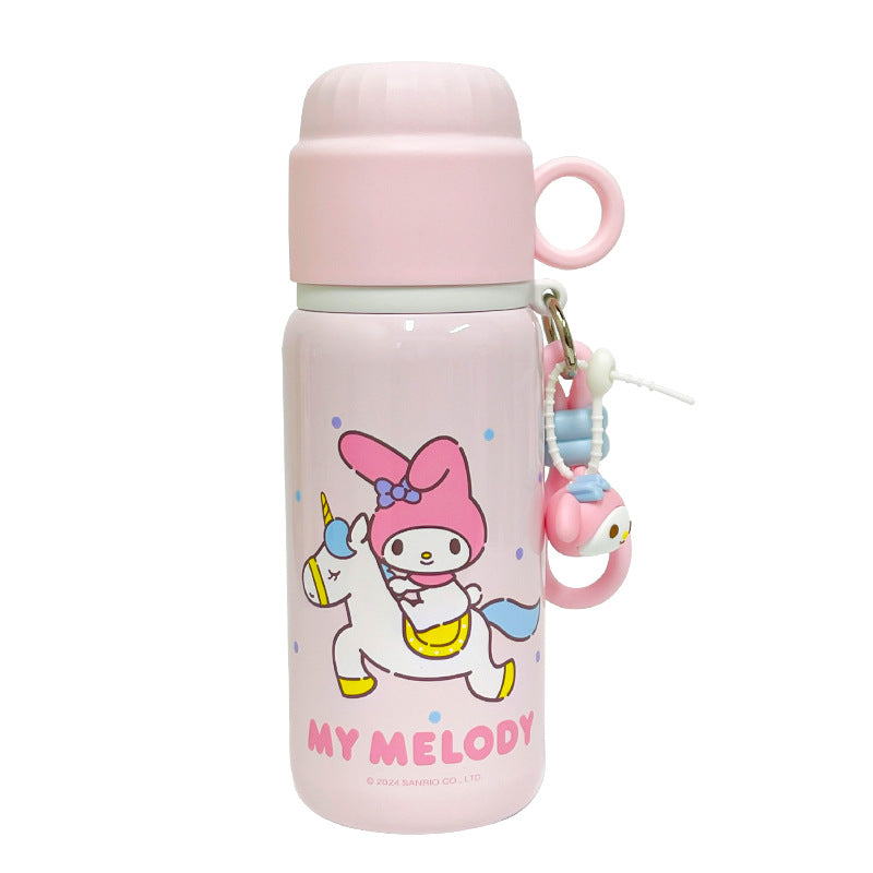 Sanrio Licensed Cartoon Thermos Cup – Double-Drink Pour Lid Kids Water Bottle, Cute Design