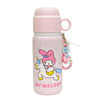 Sanrio Licensed Cartoon Thermos Cup – Double-Drink Pour Lid Kids Water Bottle, Cute Design