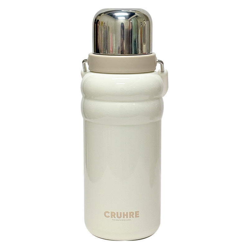 Minimalist Luxury Handle Sports Cup – Large Capacity Tea Lid with Sturdy Carry Ring, Portable