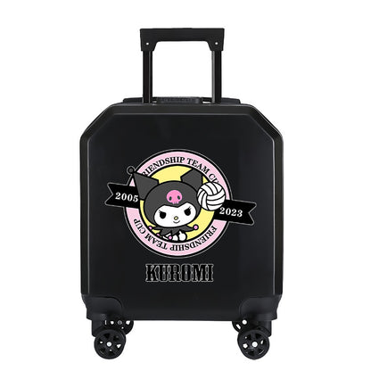 Cartoon Kids Luggage 18 Inch – Student Trolley Suitcase with Spinner Wheels & Combination Lock, Carry-On