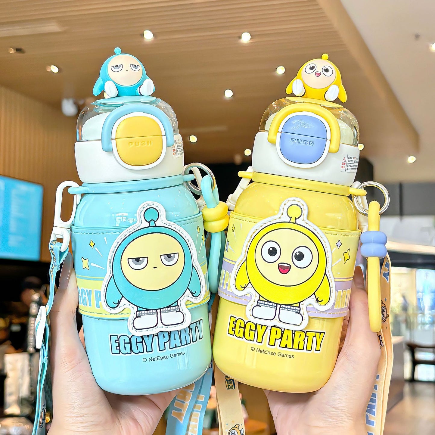 Egg Boy Party Family Series Insulated Cup – Double-Drink Kids Thermos with Lock Design & Carry Ring
