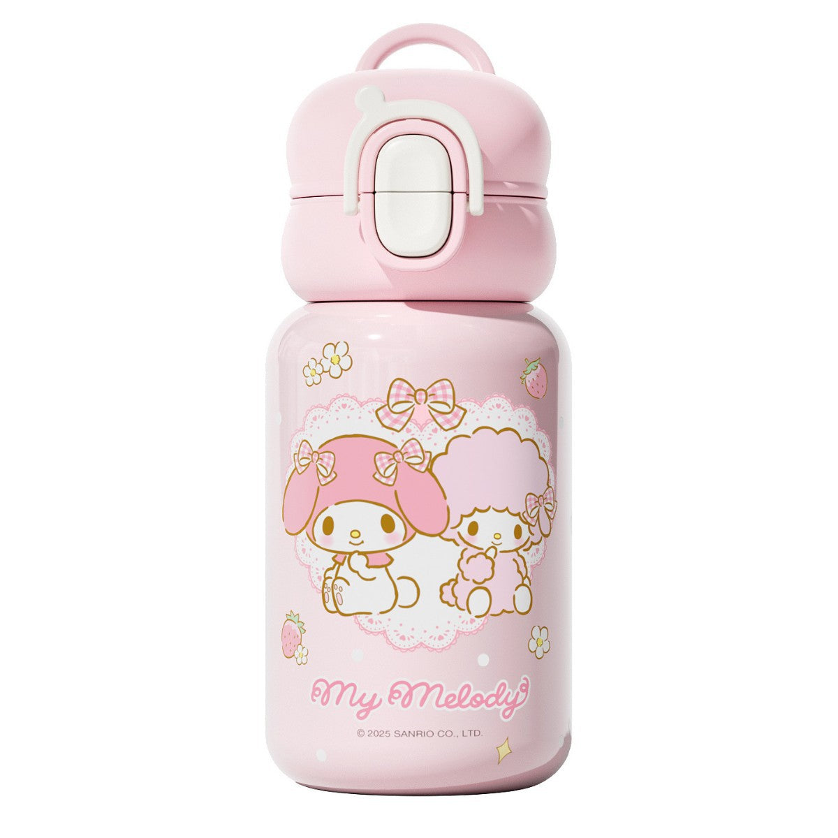 Sanrio Family Cartoon Thermos Cup 316 – Double-Drink Insulated Cup with Reinforced Carry Ring