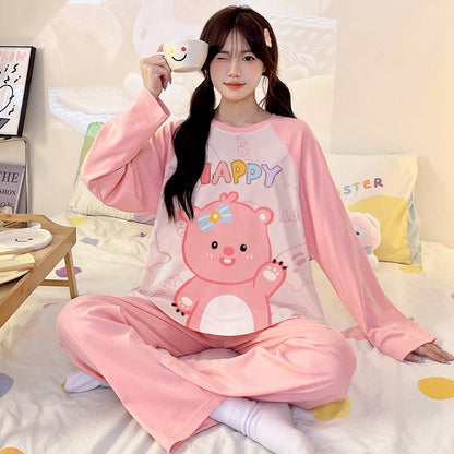 Kuromi Inspired Pure Cotton Long Sleeve Lounge Set for Men and Women Cartoon Spring Autumn Basewear
