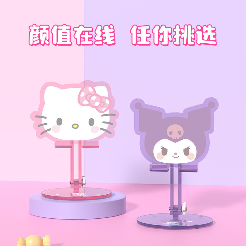 Sanrio Kuromi Foldable Phone Stand – Adjustable Desktop Holder, Telescopic Lazy Bracket