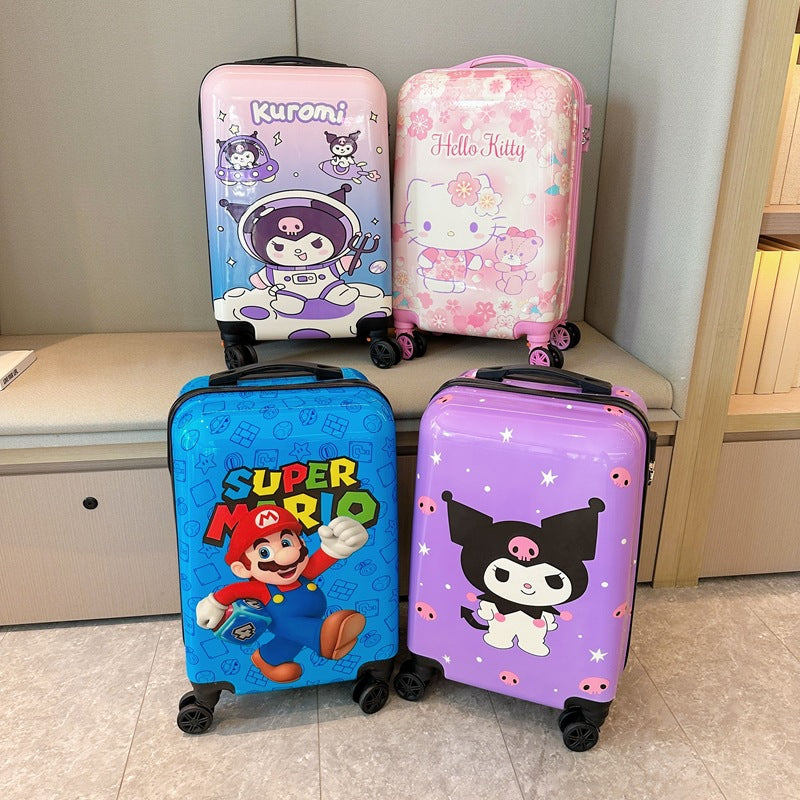 Sanrio Kids Trolley Suitcase 20 Inch – Cute Cartoon Cabin Luggage with Detachable Wheels