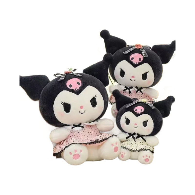 Sanrio Kuromi & My Melody Camellia Plush Pillow – Cute Japanese Kawaii Doll Gift
