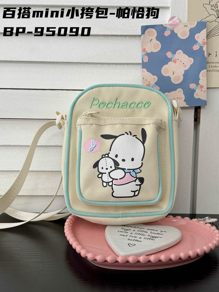 Sanrio Licensed Mini Crossbody Bag – Cute Cartoon Coin Purse & Phone Bag, Portable Korean Style Satchel