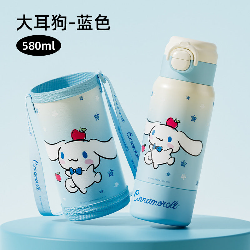 Sanrio Kuromi Family Series Thermos Cup – Four-Drink Lock Design with Adjustable Rope, Portable