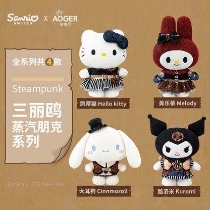 Genuine Sanrio Steampunk Plush Doll – Kuromi, Cinnamoroll & My Melody Collectible Stuffed Toy