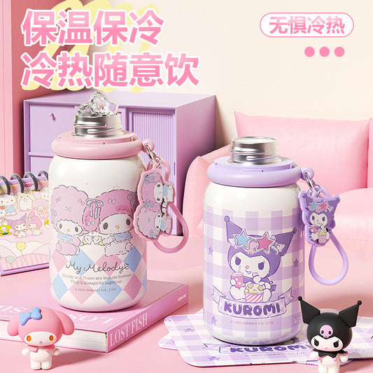 Sanrio family series student double drink children's thermos cup stainless steel portable large capacity drinking cup 316