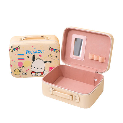 Sanrio Cartoon Makeup Case with Mirror – Large Capacity Portable Storage Box, Birthday Gift