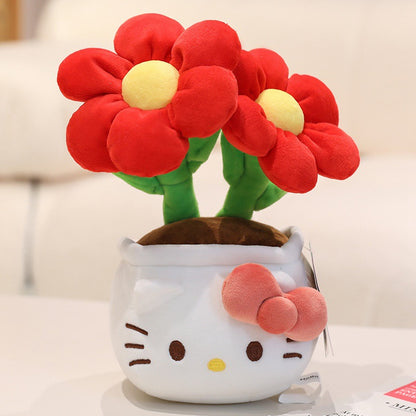 Sanrio Genuine Hello Kitty Plush Flower Bouquet Doll – Cute Birthday Gift for Girls