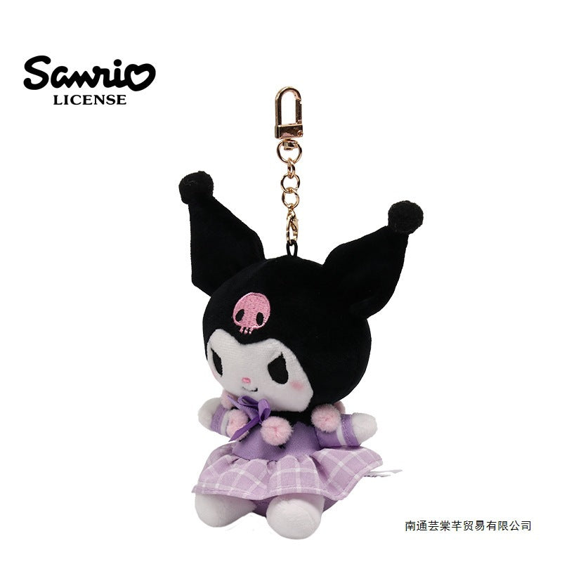 Sanrio Kuromi & My Melody Plush Pendant – Cute Anime Doll Keychain Ornament, KT Character Accessories