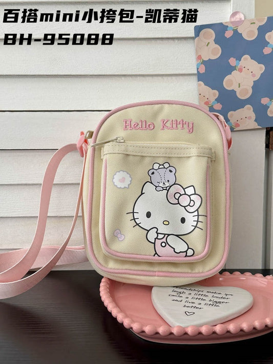 Sanrio Licensed Mini Crossbody Bag – Cute Cartoon Coin Purse & Phone Bag, Portable Korean Style Satchel
