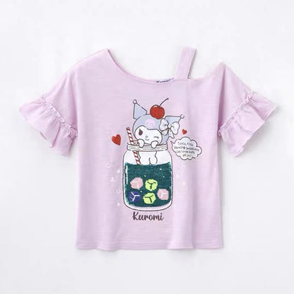 Sanrio Children's Sequin Flip T-Shirt – Sweet Cute Short Sleeve Top for Girls 2025