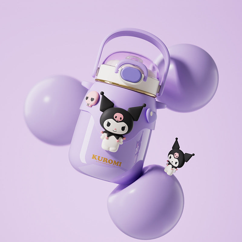 Sanrio authorized thermos cup, water cup, student large-capacity straw, drinking cup, vacuum large-capacity straw cup