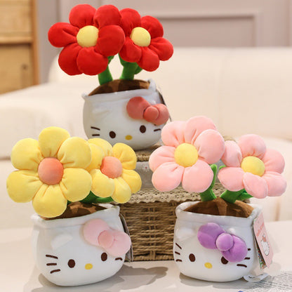 Sanrio Genuine Hello Kitty Plush Flower Bouquet Doll – Cute Birthday Gift for Girls